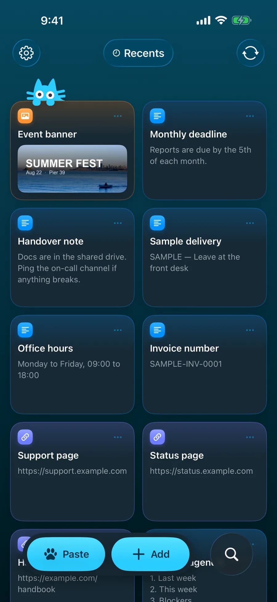 App main screen screenshot