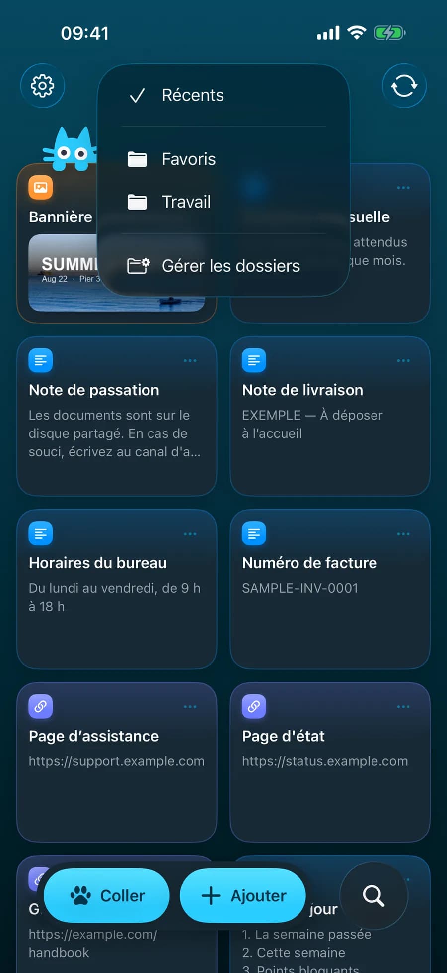 Capture des fiches et dossiers